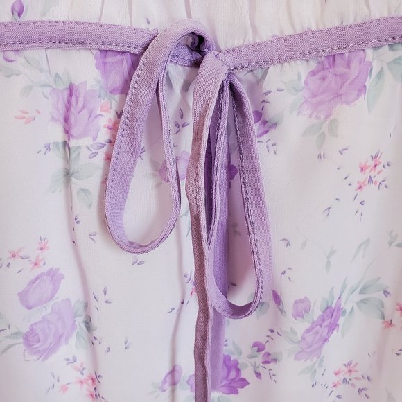Lovely Layered Lavender Blouse w/ Purple Flowers - Picture 4 of 5
